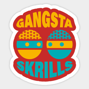 KITE Yellow & Blue Gangsta Skrills Printed Sticker